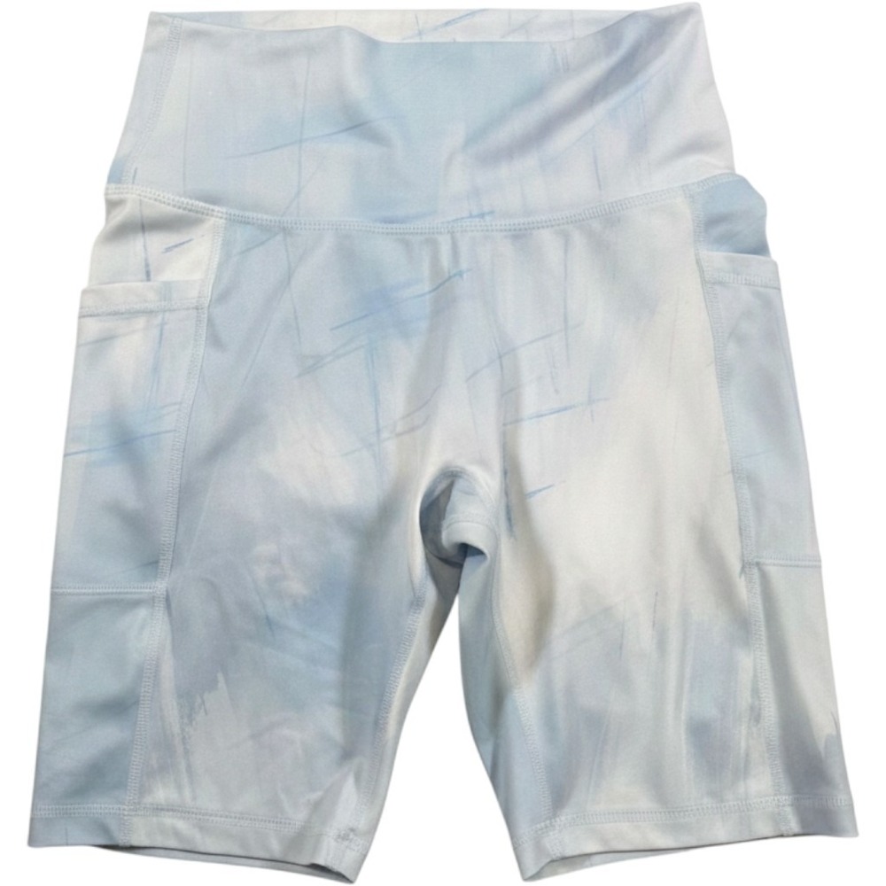 Buffbunny‎ Biker Shorts Womens Small Blue Abstract Marble Polyester Spandex Gym